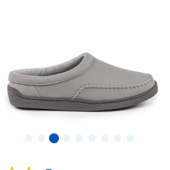 MyPillow MySlipper All Season Gray Leather Comfort Slip-On Slippers NWOB - Picture 2 of 8